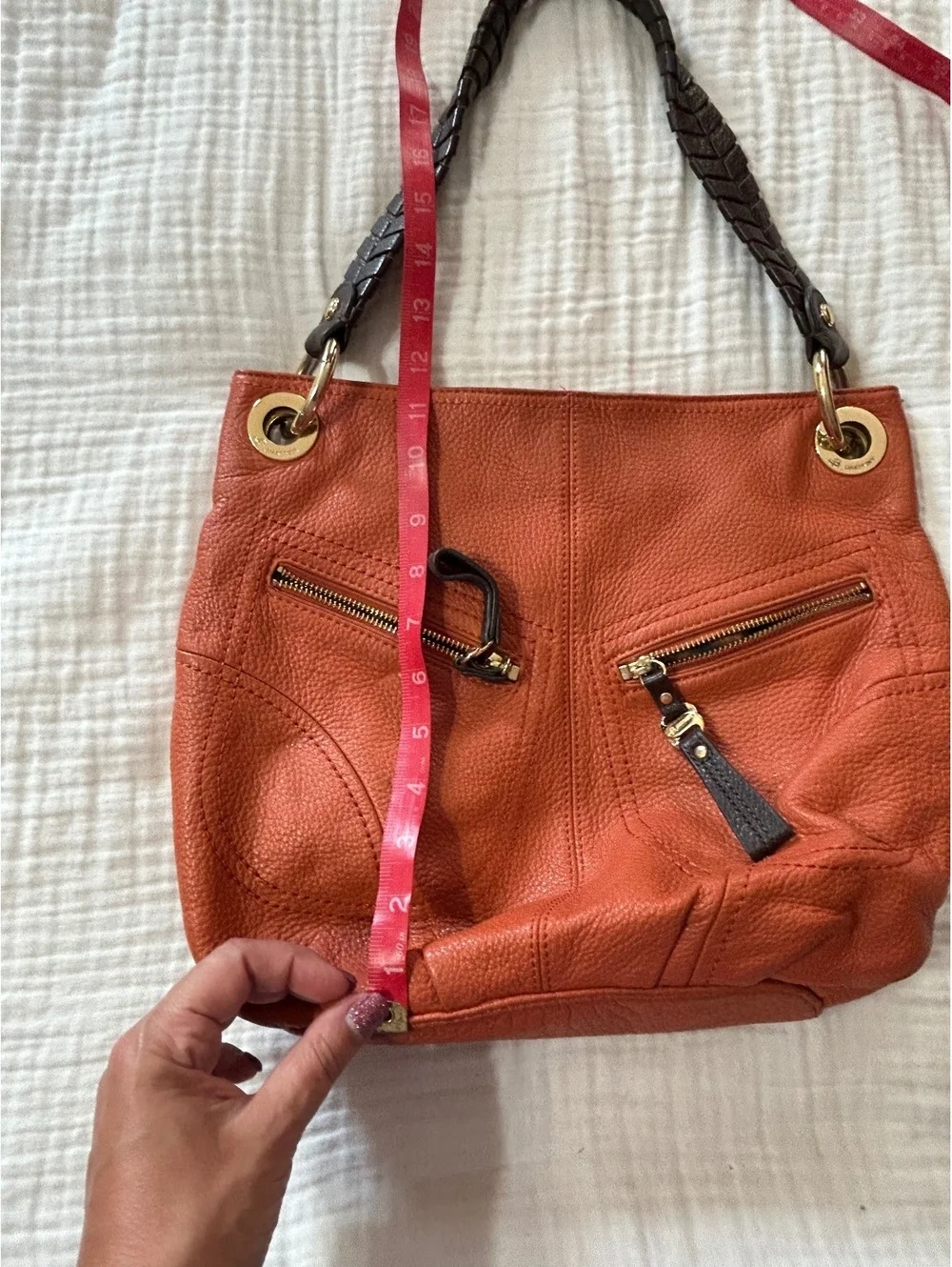 B Makowsky Leather Hobo Shoulder Bag Purse